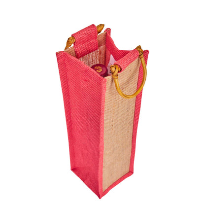 Wholesale Jute Wine Gift Bags with Cane Handles – New Year, Weddings, Birthdays, Parties, Christmas & Special Occasion (Packs of 6)