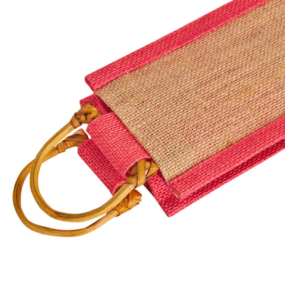 Wholesale Jute Wine Gift Bags with Cane Handles – New Year, Weddings, Birthdays, Parties, Christmas & Special Occasion (Packs of 6)