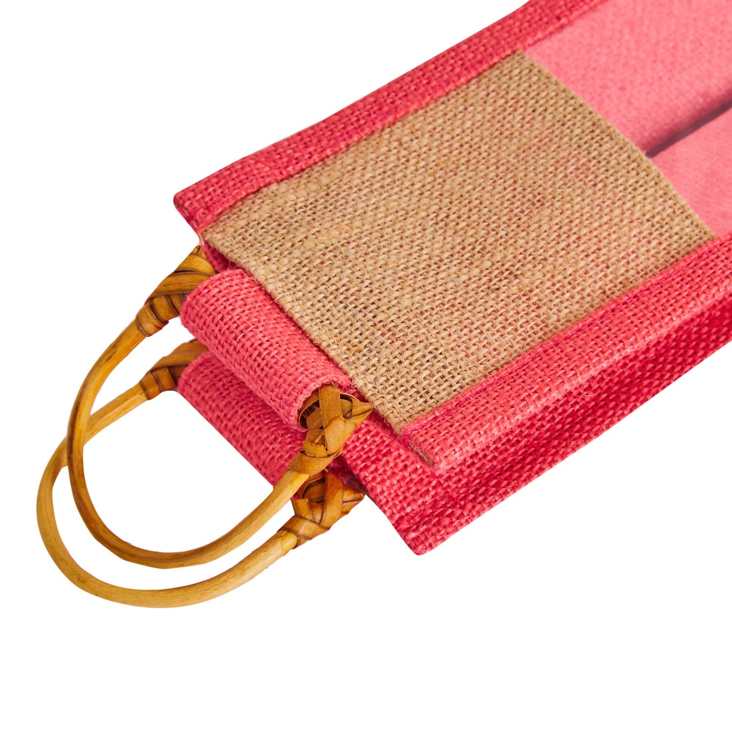 Jute Wine Gift Bags with PVC Window – Wholesale Single Bottle Carriers for Weddings & Events (Pack of 6)