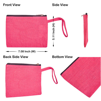 Eco Friendly Multipurpose  Jute Makeup Bags Set of 6 for Women Wholesale Supply