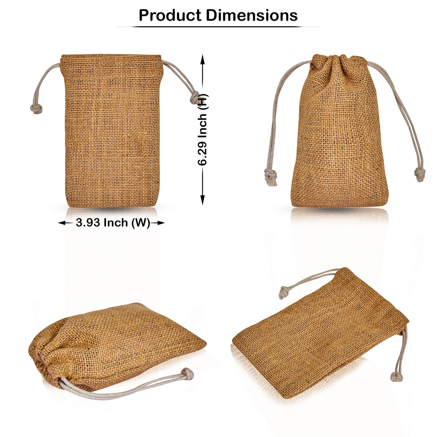 Wholesale Natural Burlap Jute Gift Bags drawstring for Events (12 PCS)