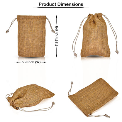 Wholesale Rustic Burlap Drawstring Gift Bags for Jewelry Gifts  (12 PCS)