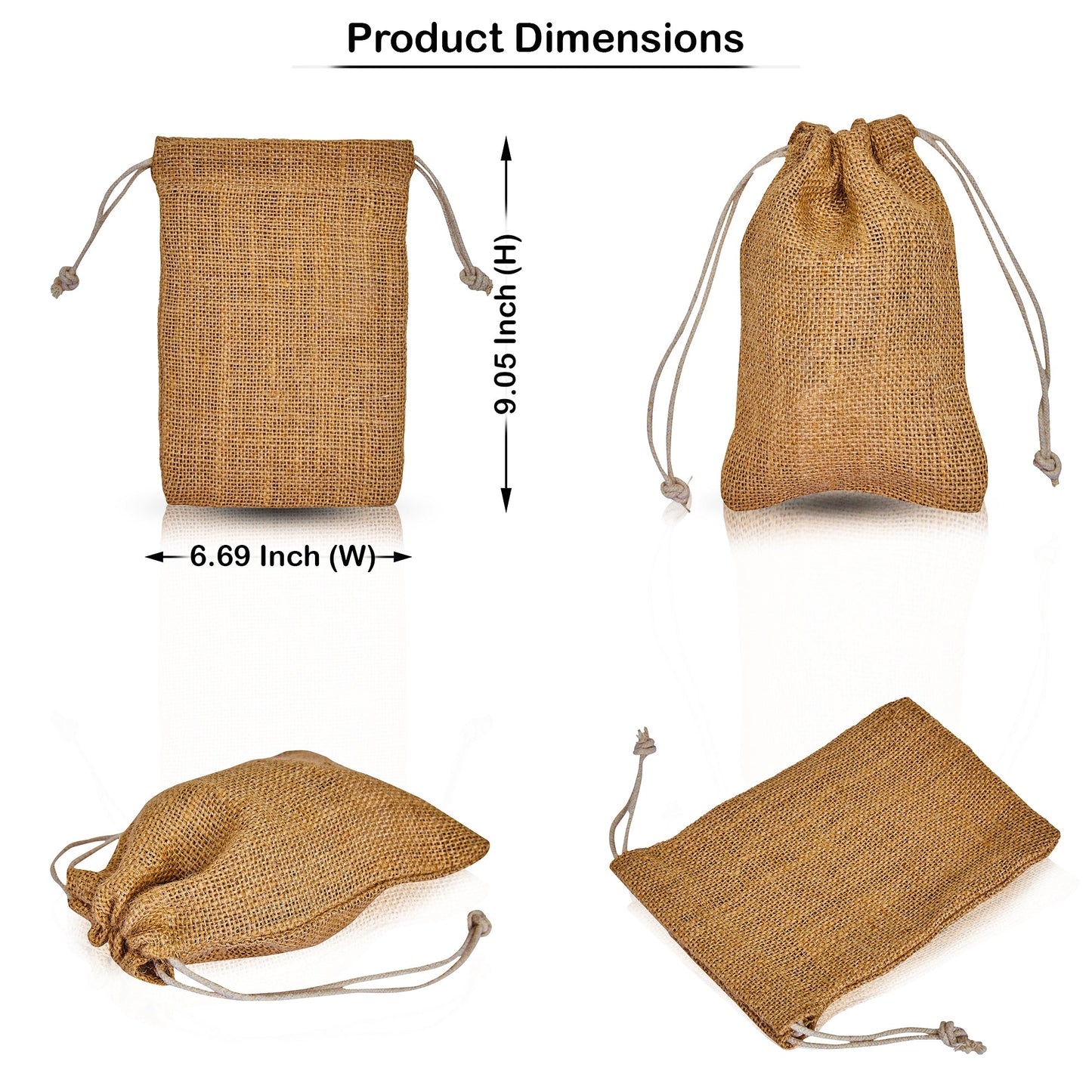 Wholesale Natural Burlap Drawstring Gift Bags for Event Gifts & Party Favours (12 PCS)