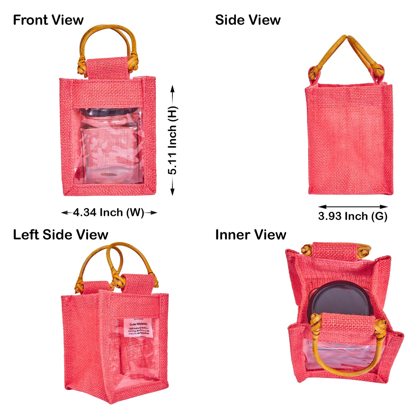 Wholesale Coloured Burlap Gift Bags for Holiday Gifts (Packs of 7)