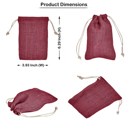 Wholesale Coloured Jute Drawstring Gift Bags for Weddings, Events (8 PCS)