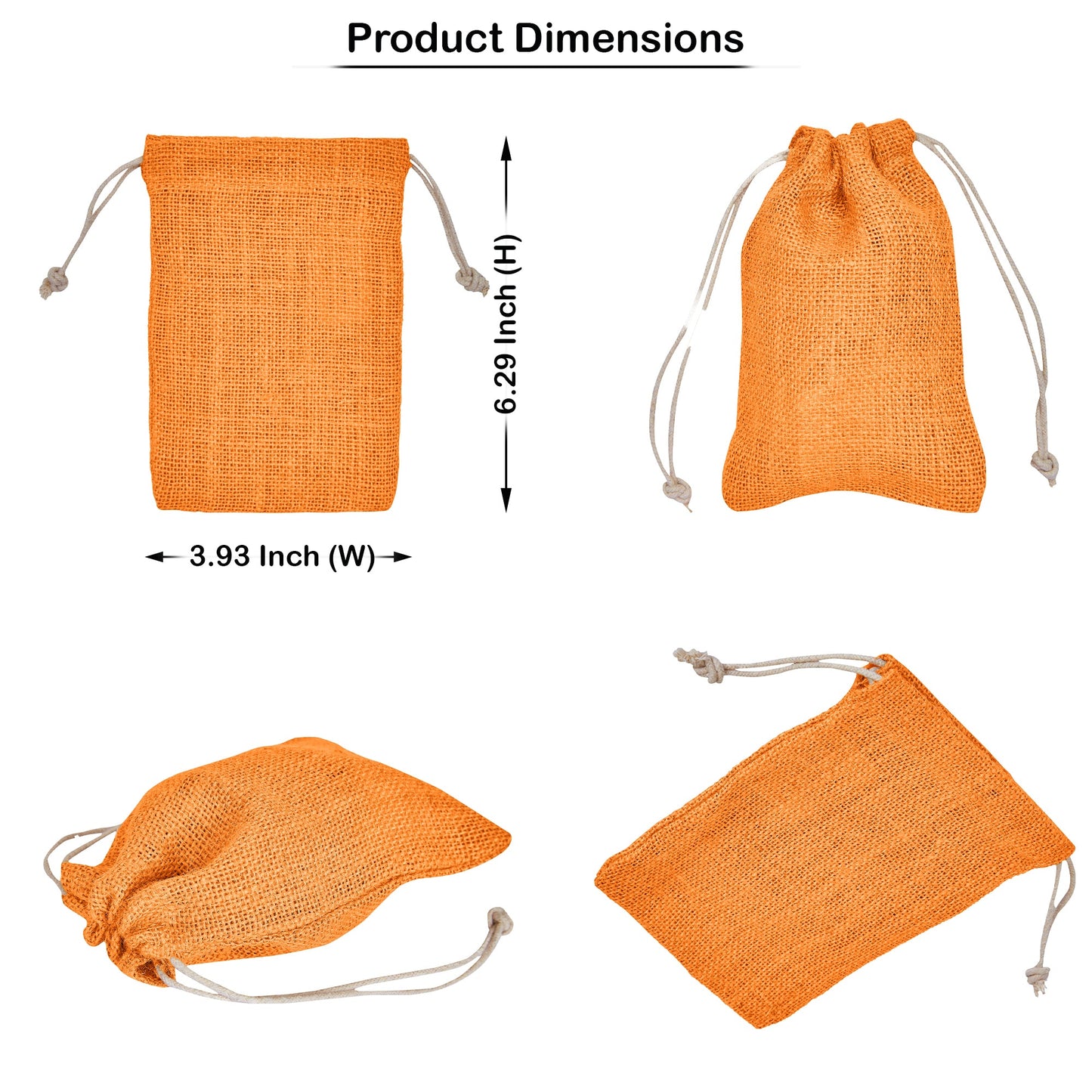 Wholesale Coloured Jute Drawstring Gift Bags for Weddings, Events (8 PCS)