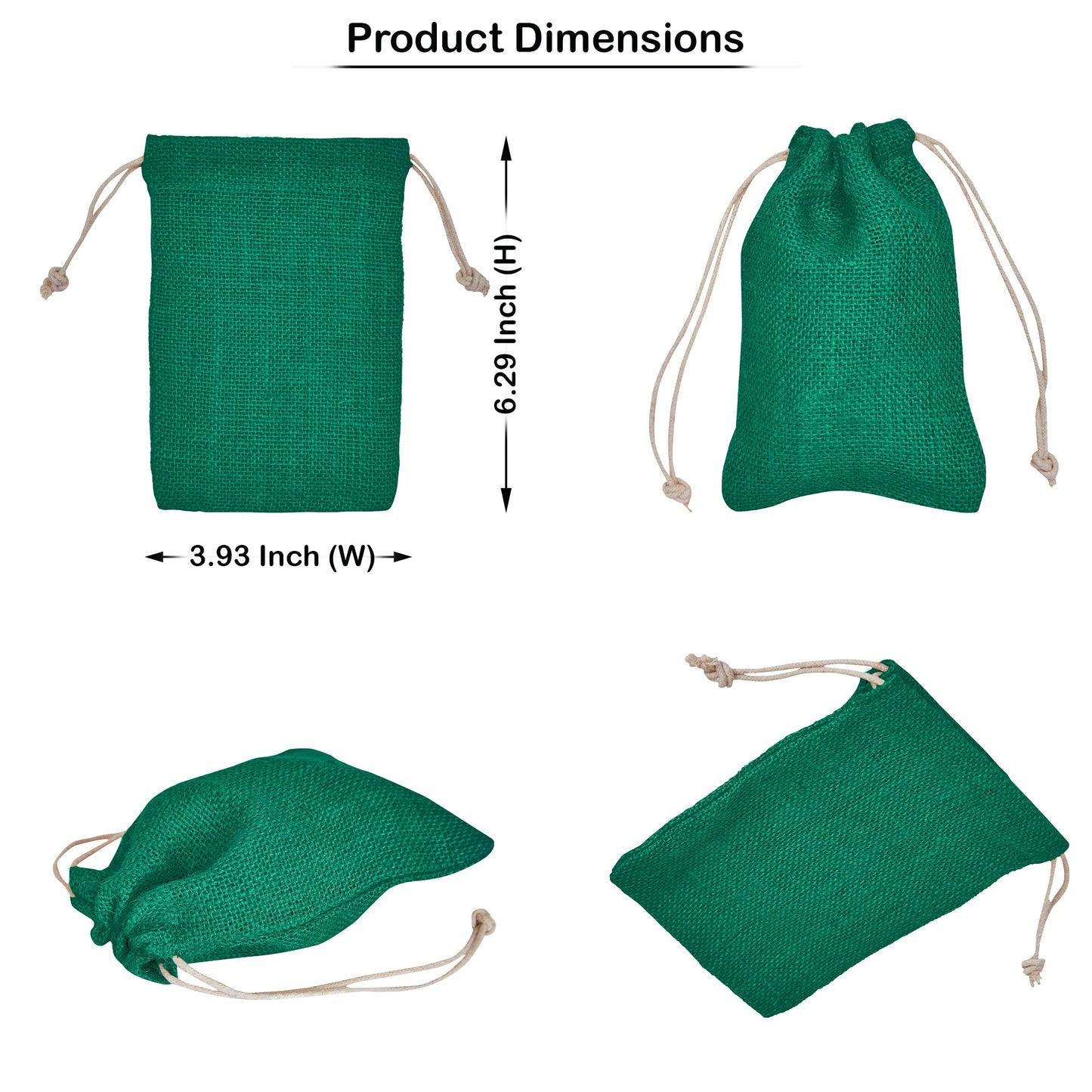 Wholesale Coloured Jute Drawstring Gift Bags for Weddings, Events (8 PCS)