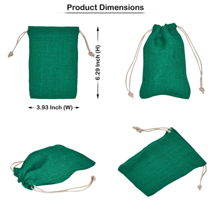 Wholesale Coloured Jute Drawstring Gift Bags for Weddings, Events (8 PCS)