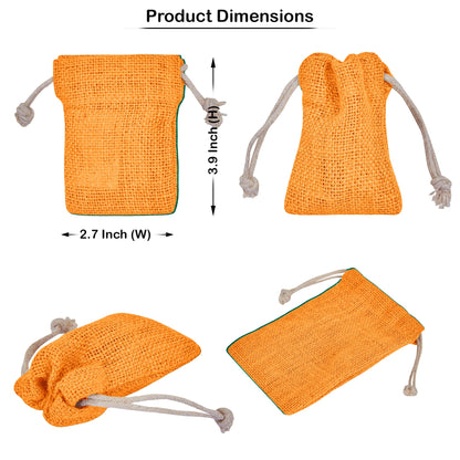 Wholesale Coloured Burlap Drawstring Jute Gift Bags for Party  (8 PCS)