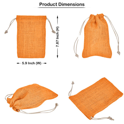Wholesale Coloured Burlap Drawstring Jute Gift Bags for Party Favours (8 PCS)