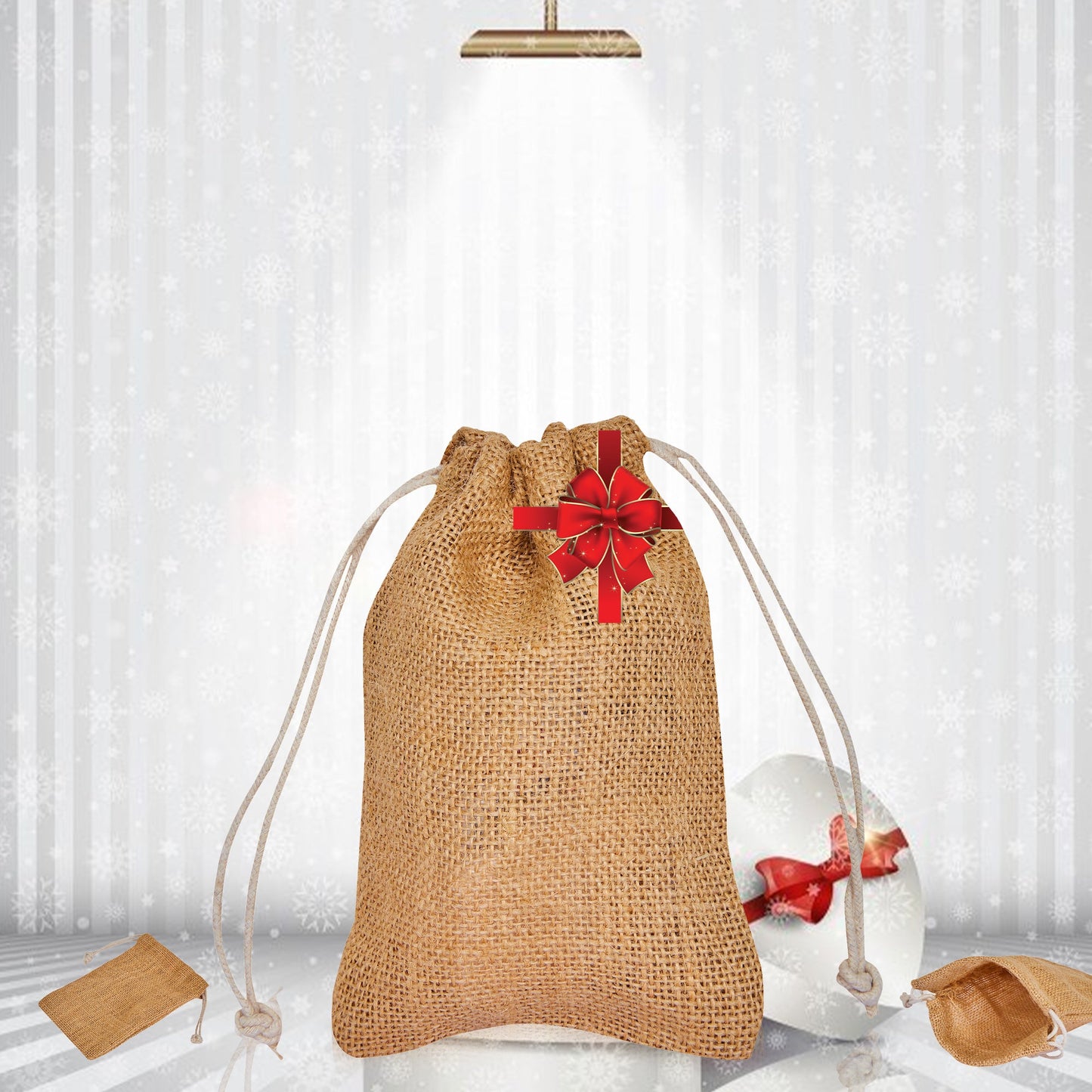 Wholesale Jute Drawstring Gift Bags & Eco Friendly Burlap (Packs of 12)