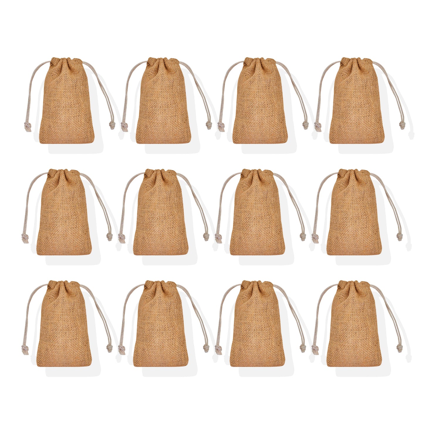 Wholesale Natural Burlap Jute Gift Bags drawstring for Events (12 PCS)