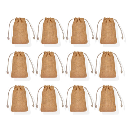 Wholesale Natural Burlap Jute Gift Bags drawstring for Events (12 PCS)