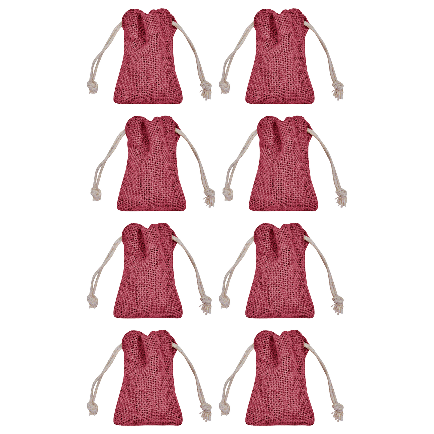 Wholesale Coloured Burlap Drawstring Jute Gift Bags for Party  (8 PCS)