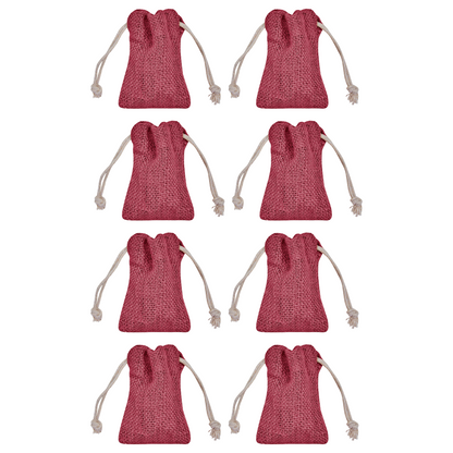 Wholesale Coloured Burlap Drawstring Jute Gift Bags for Party  (8 PCS)