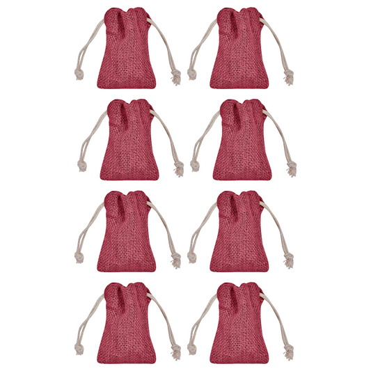 Wholesale Coloured Burlap Drawstring Jute Gift Bags for Party  (8 PCS)