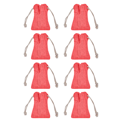 Wholesale Coloured Burlap Drawstring Jute Gift Bags for Party  (8 PCS)