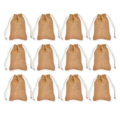 Wholesale Rustic Burlap Drawstring Gift Bags for Jewelry Gifts  (12 PCS)