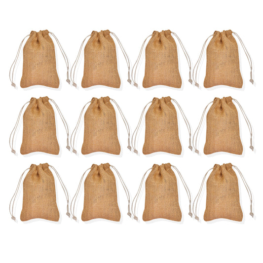 Wholesale Rustic Burlap Drawstring Gift Bags for Jewelry Gifts  (12 PCS)