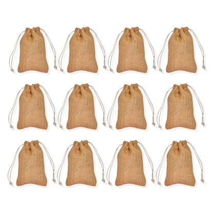 Wholesale Natural Burlap Drawstring Gift Bags for Event Gifts & Party Favours (12 PCS)
