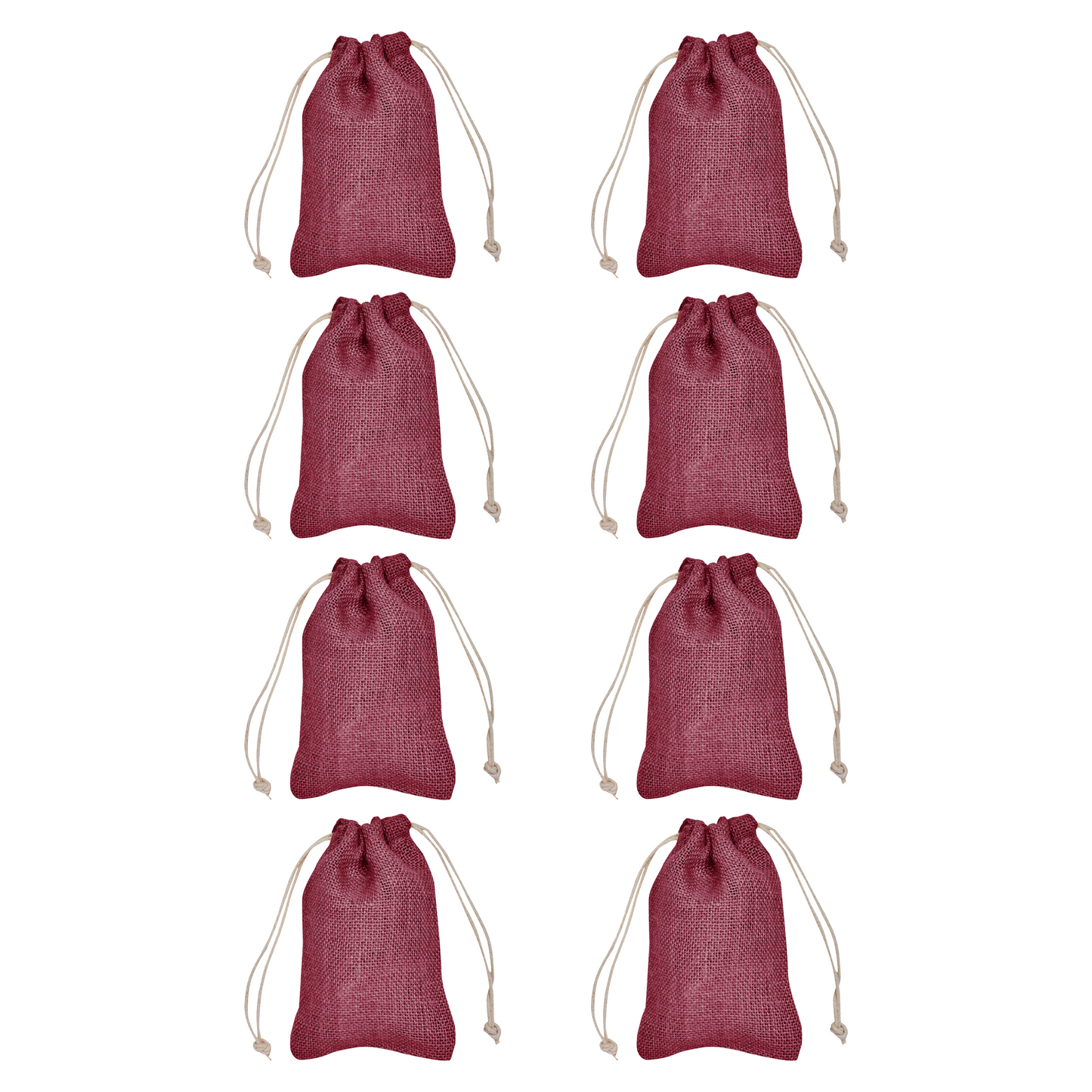 Wholesale Coloured Burlap Drawstring Jute Gift Bags for Party Favours (8 PCS)