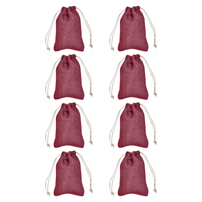 Wholesale Coloured Burlap Drawstring Jute Gift Bags for Party Favours (8 PCS)