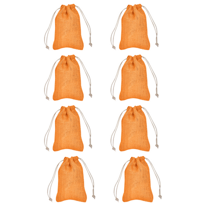 Wholesale Coloured Burlap Drawstring Jute Gift Bags for Party Favours (8 PCS)