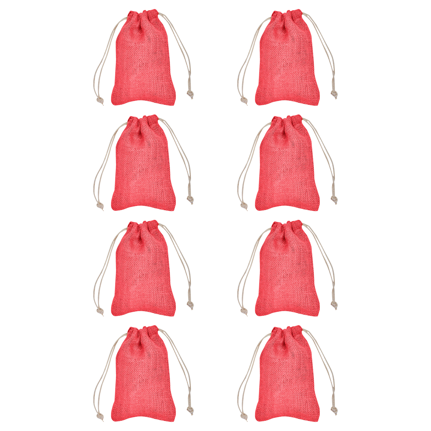 Wholesale Coloured Burlap Drawstring Jute Gift Bags for Party Favours (8 PCS)