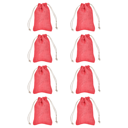 Wholesale Coloured Burlap Drawstring Jute Gift Bags for Party Favours (8 PCS)