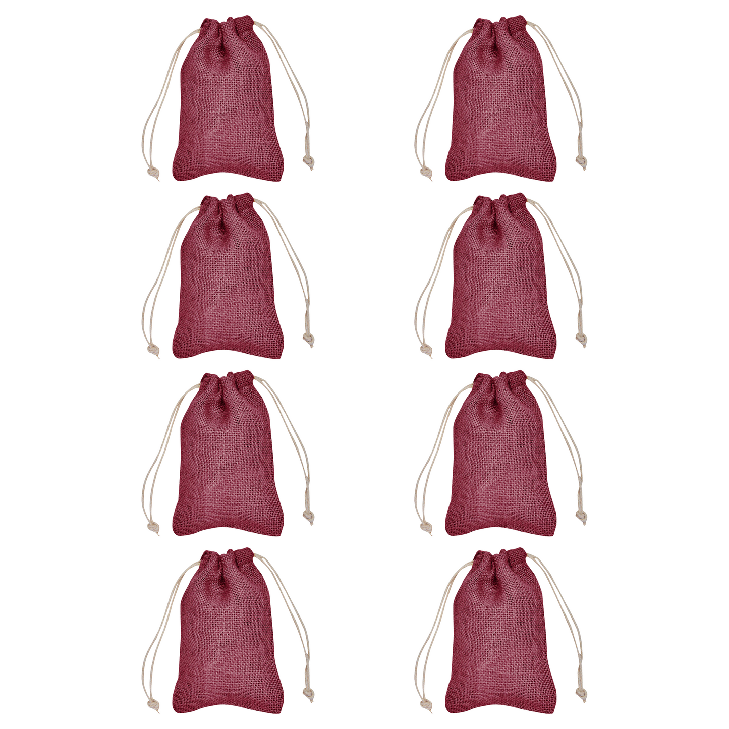 Wholesale Coloured Burlap Drawstring Gift Bags for Party Favours & Event Gifts (8 PCS)