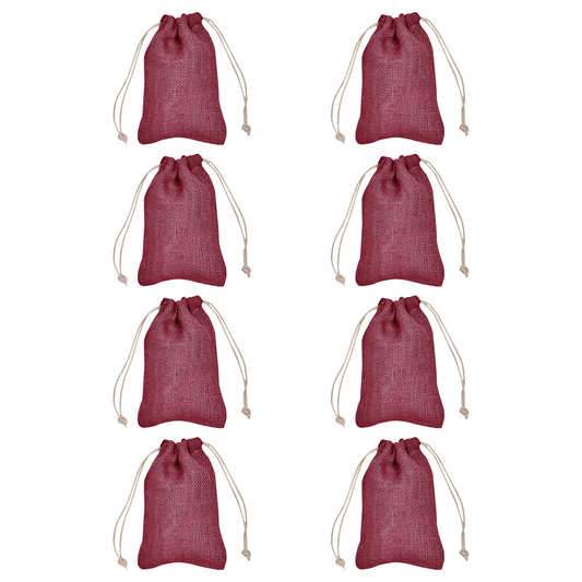Wholesale Coloured Burlap Drawstring Gift Bags for Party Favours & Event Gifts (8 PCS)