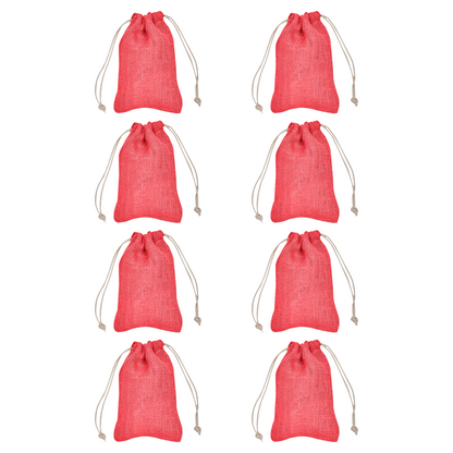 Wholesale Coloured Burlap Drawstring Gift Bags for Party Favours & Event Gifts (8 PCS)