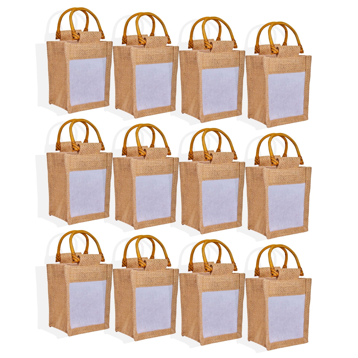 Wholesale Natural Burlap Gift Bags for Wedding Favours & Festive Gifts (Set of 12)
