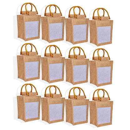 Wholesale Natural Burlap Gift Bags for Wedding Favours & Festive Gifts (Set of 12)