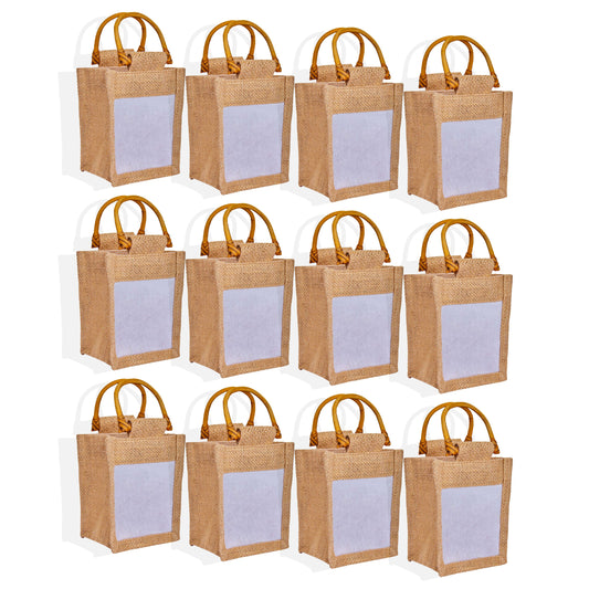 Wholesale Natural Burlap Gift Bags for Wedding Favours & Festive Gifts (Set of 12)