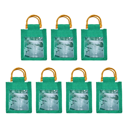 Wholesale Coloured Burlap Gift Bags for Holiday Gifts (Packs of 7)