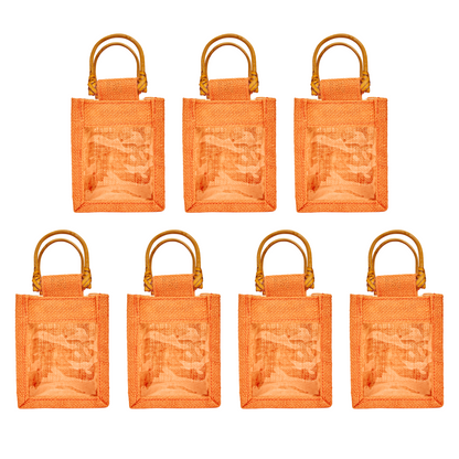 Wholesale Coloured Burlap Gift Bags for Holiday Gifts (Packs of 7)