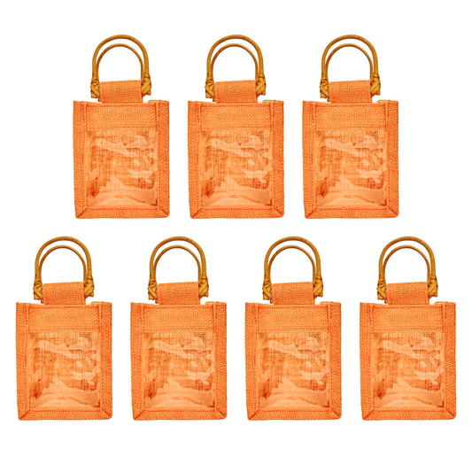 Wholesale Coloured Burlap Gift Bags for Holiday Gifts (Packs of 7)