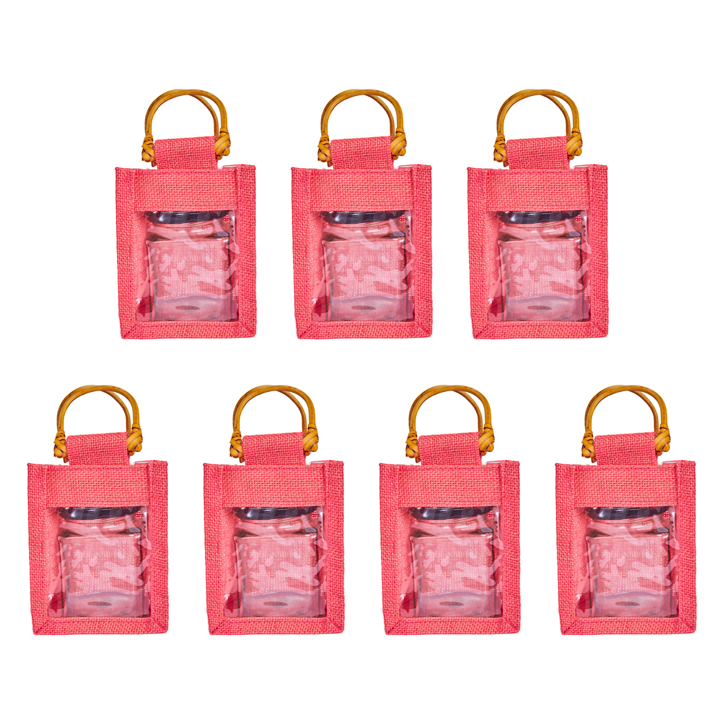 Wholesale Coloured Burlap Gift Bags for Holiday Gifts (Packs of 7)