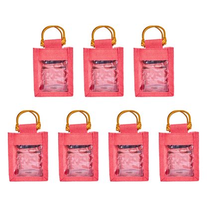 Wholesale Coloured Burlap Gift Bags for Holiday Gifts (Packs of 7)