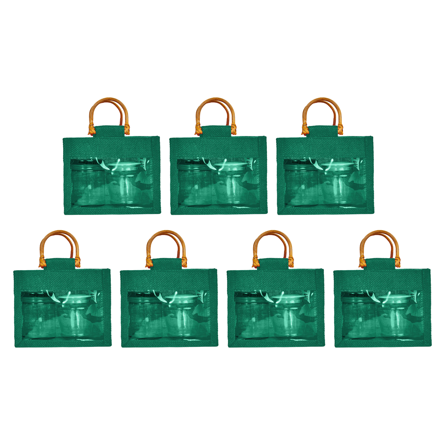 Wholesale Reusable Colourful Burlap Jute Gift Bags for Party Favours & Events (7 PCS)