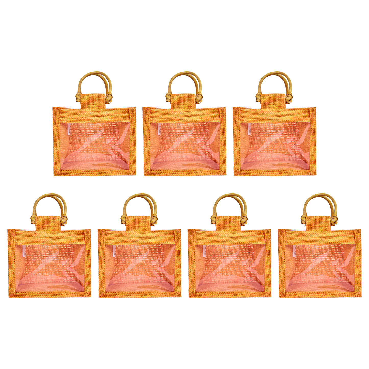 Wholesale Reusable Colourful Burlap Jute Gift Bags for Party Favours & Events (7 PCS)