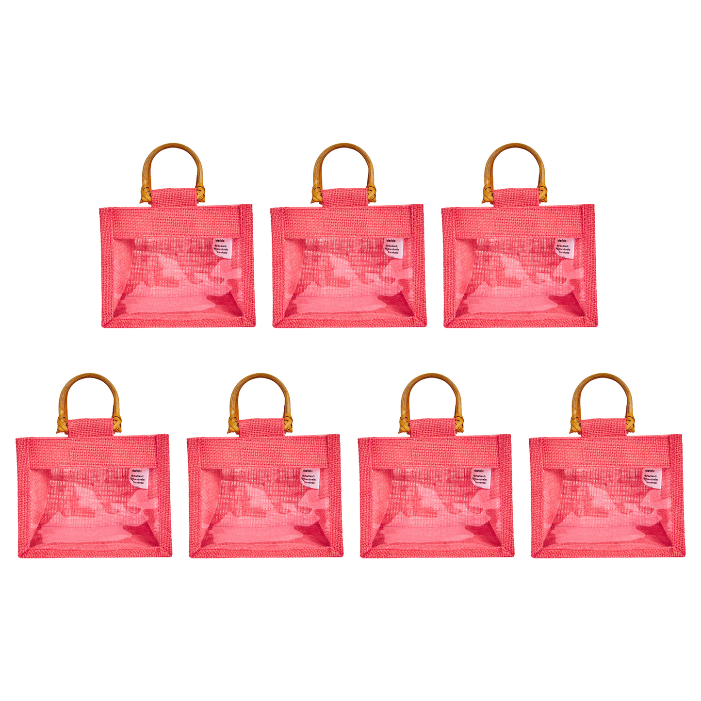 Wholesale Reusable Colourful Burlap Jute Gift Bags for Party Favours & Events (7 PCS)