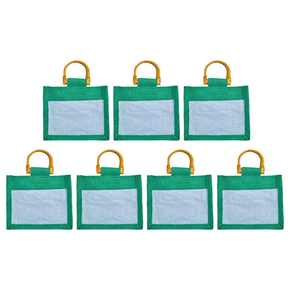 Wholesale Colourful Burlap Jute Gift Bags with Organza for Party Favours & Events (Packs of 7)