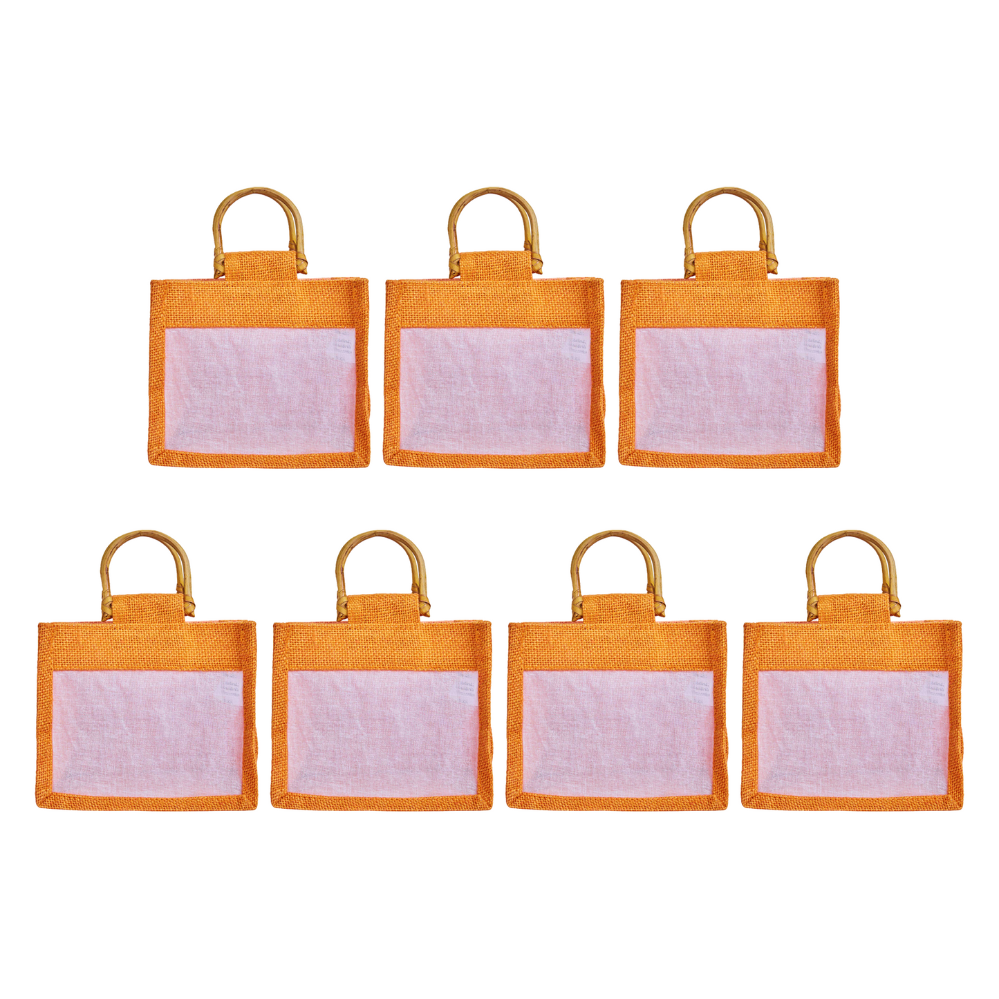 Wholesale Colourful Burlap Jute Gift Bags with Organza for Party Favours & Events (Packs of 7)