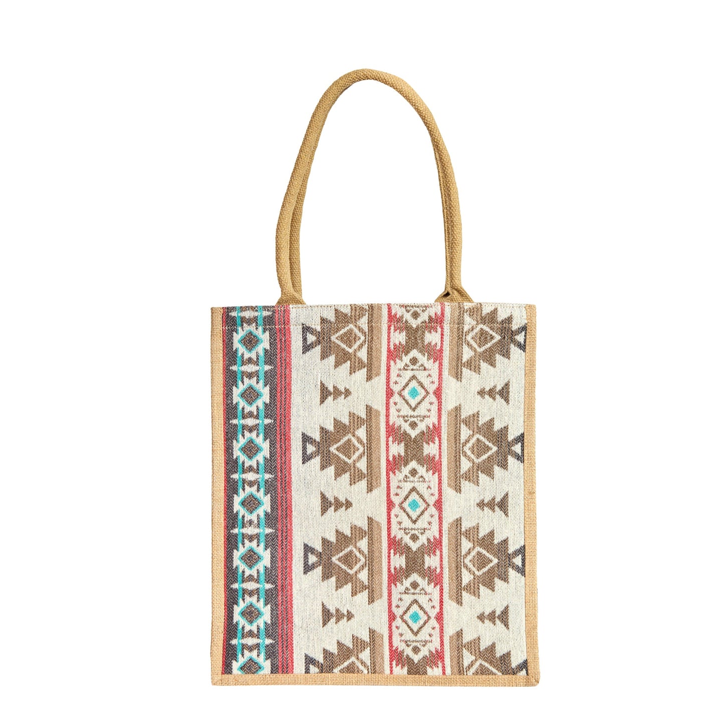 Wholesale Premium Reusable Jute Shopping with Jacquard fabric Tote Bag