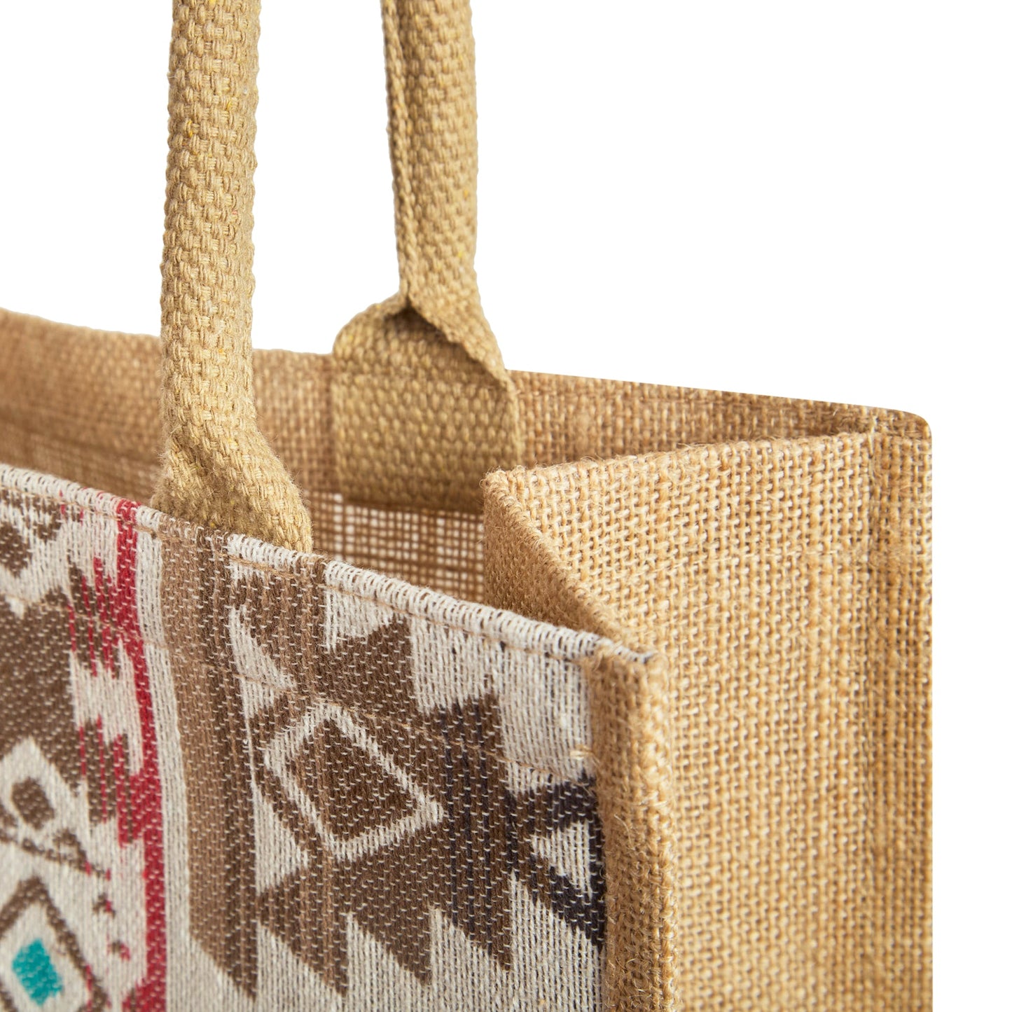 Wholesale Premium Reusable Jute Shopping with Jacquard fabric Tote Bag
