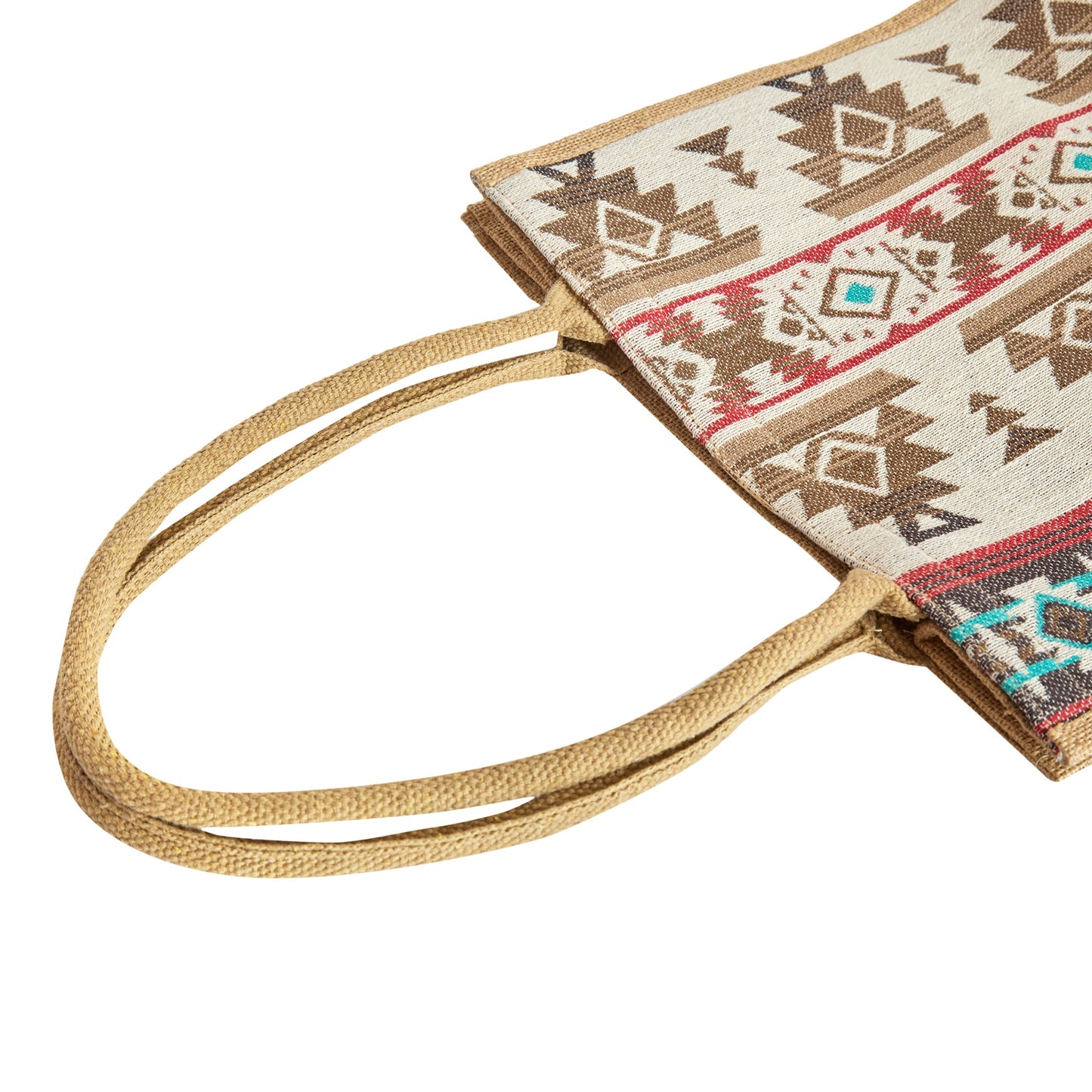 Wholesale Premium Reusable Jute Shopping with Jacquard fabric Tote Bag