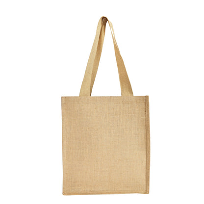 Wholesale Natural Jute with Jacquard fabric Shopping  Shoulder Tote Bag
