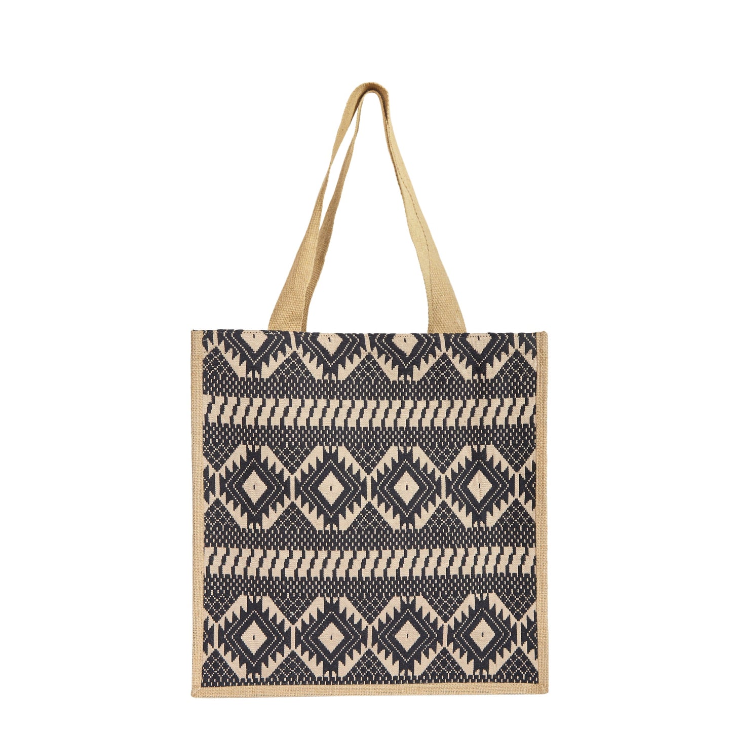 Wholesale Eco Jute with Jacquard fabric Shoulder Tote Bag for Daily use